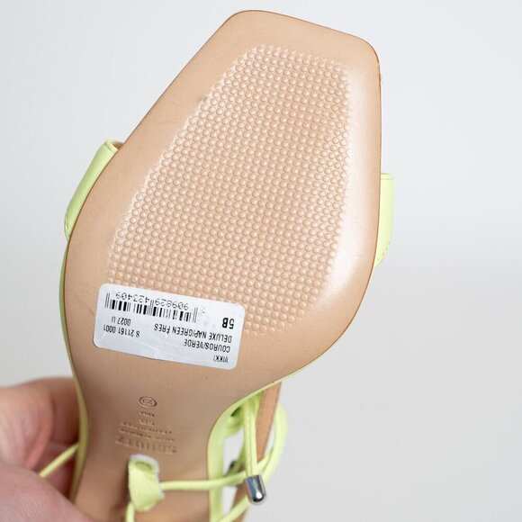 ✨ Schutz Vikki Leather Sandals Lace Up Stiletto Heel Fresh Green NEW - Picture 15 of 15